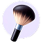 Cosmetic brush with powder.