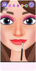 A face on mobile screen.